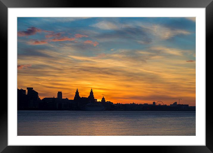  Silhouette liverpool sunrise Framed Mounted Print by Rob Lester