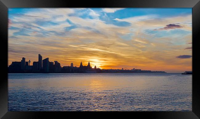Liverpool skyline sunrise Framed Print by Rob Lester