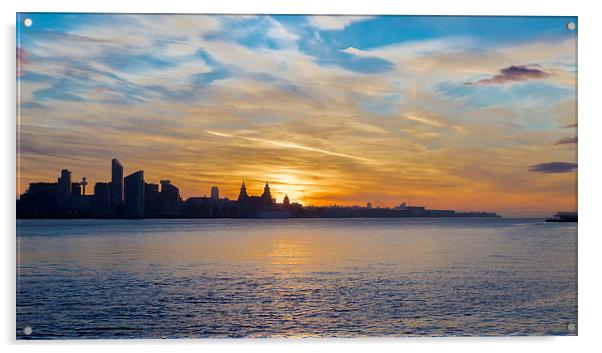 Liverpool skyline sunrise Acrylic by Rob Lester