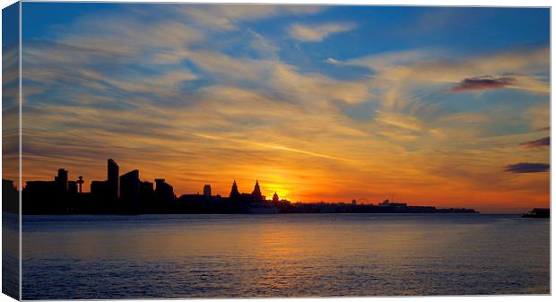  Liverpool awakes. Sunrise Canvas Print by Rob Lester