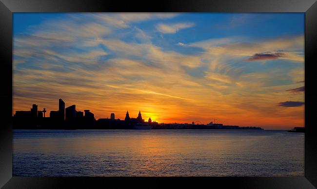  Liverpool awakes. Sunrise Framed Print by Rob Lester