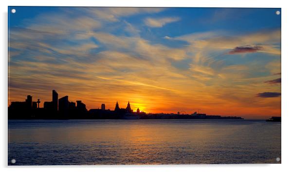  Liverpool awakes. Sunrise Acrylic by Rob Lester