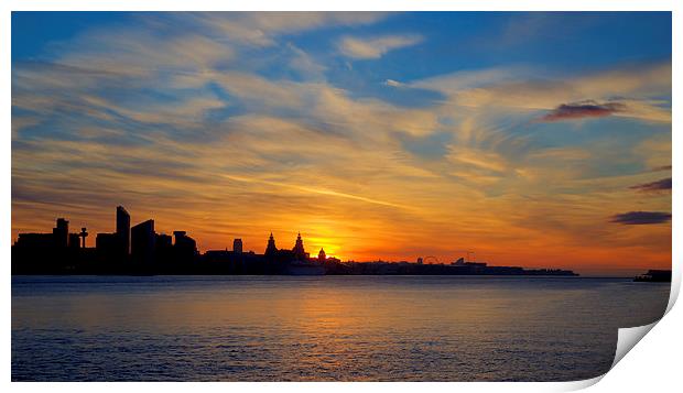  Liverpool awakes. Sunrise Print by Rob Lester
