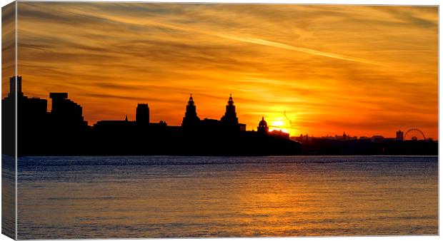  Liverpool glows in the morning Canvas Print by Rob Lester