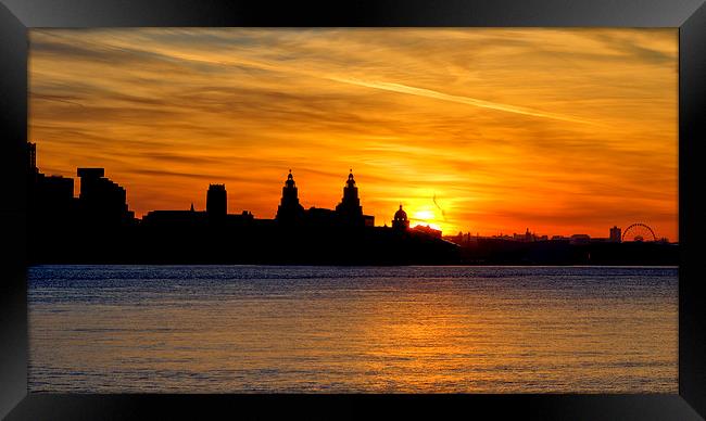  Liverpool glows in the morning Framed Print by Rob Lester