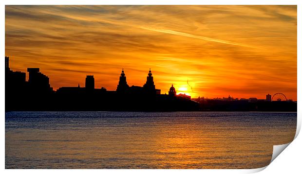  Liverpool glows in the morning Print by Rob Lester