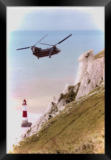 A Chinook At Beachy Head Framed Print by Chris Lord