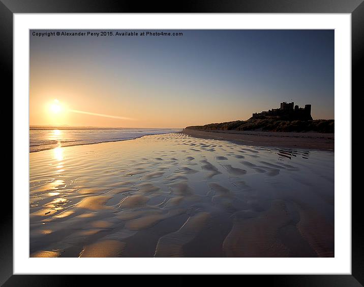  Bamburgh Sunrise Framed Mounted Print by Alexander Perry