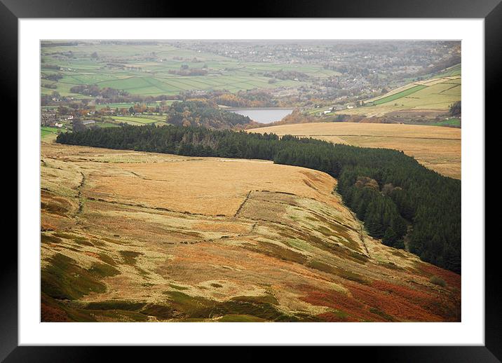 RESERVOIR AND THE MOORS Framed Mounted Print by JEAN FITZHUGH