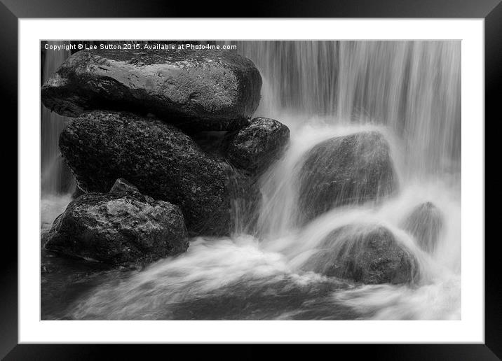 The splash at the bottom of the fall Framed Mounted Print by Lee Sutton