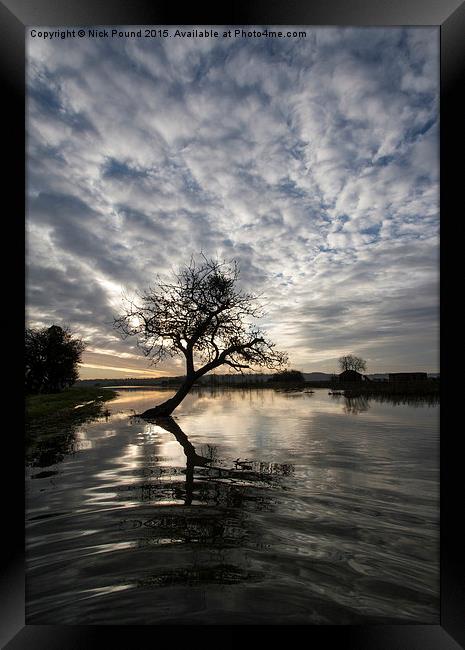 The River Parrett in Flood at sunrise Framed Print by Nick Pound