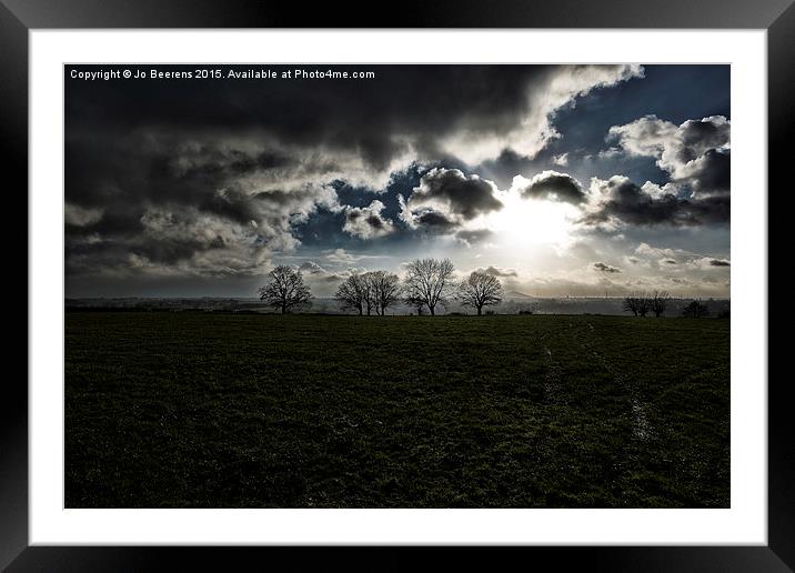 winter sun Framed Mounted Print by Jo Beerens