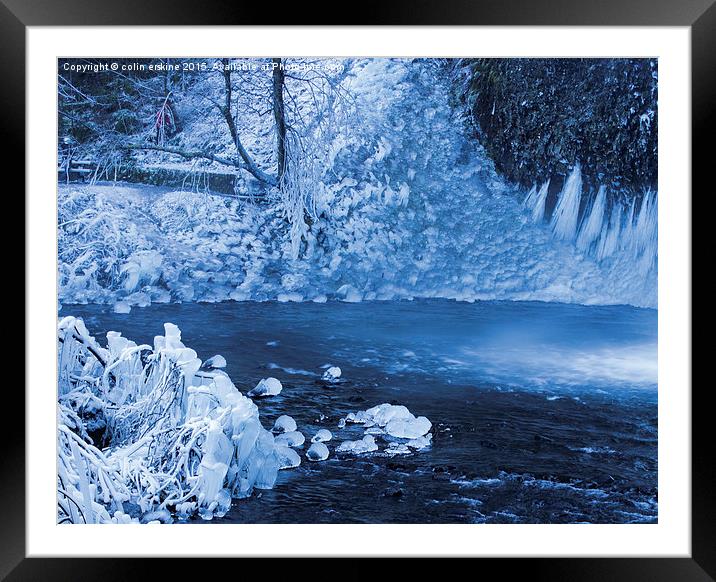  Ice at Horsetail Falls, Oregon Framed Mounted Print by Hans Franchesco