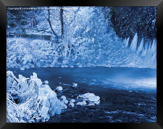  Ice at Horsetail Falls, Oregon Framed Print by Hans Franchesco