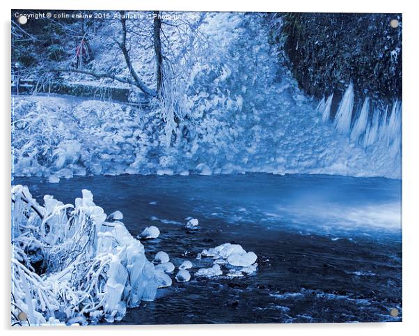 Ice at Horsetail Falls, Oregon Acrylic by Hans Franchesco