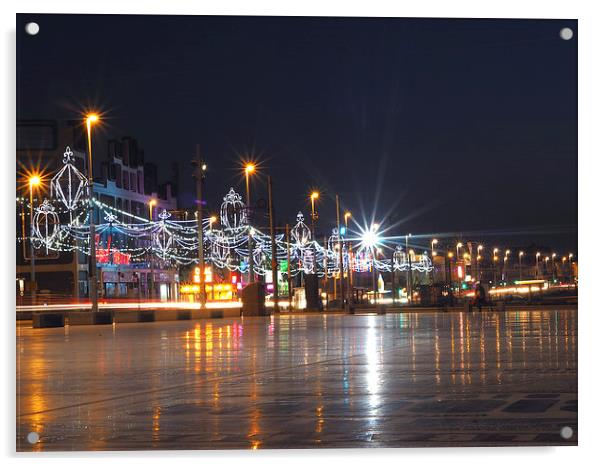Blackpool Promenade Acrylic by Victor Burnside