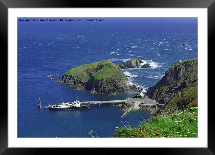 Lundy Island Harbour Framed Mounted Print by Diana Mower