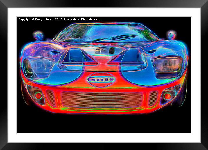  GT40 Framed Mounted Print by Perry Johnson