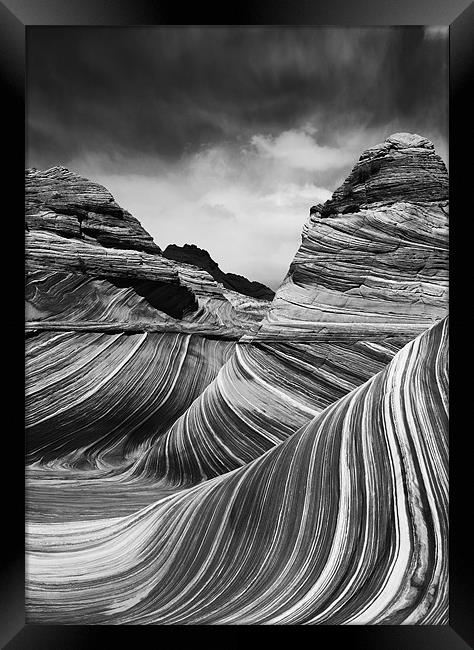 The Wave - Black & White 4 Framed Print by Sharpimage NET