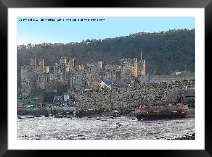  Conway Castle.  Framed Mounted Print by Lilian Marshall