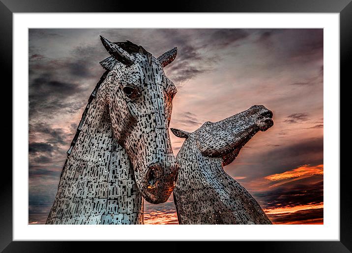  Kelpies in Falkirk, Scotland Framed Mounted Print by Rafal Adamczyk