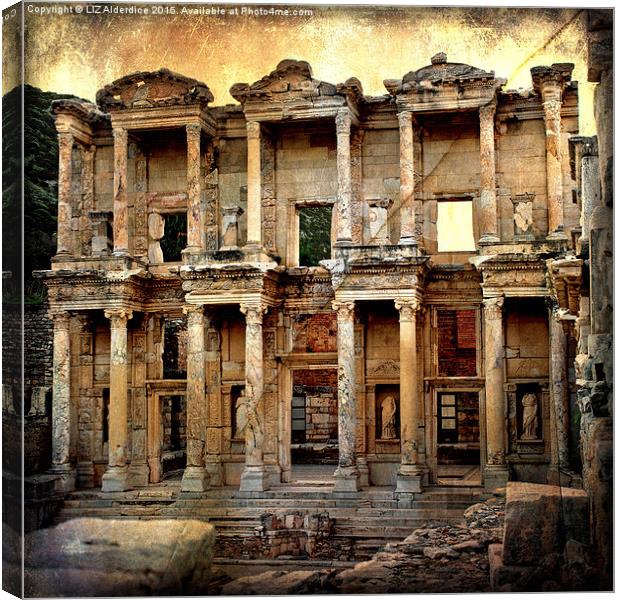  The Library at Ephesus Canvas Print by LIZ Alderdice