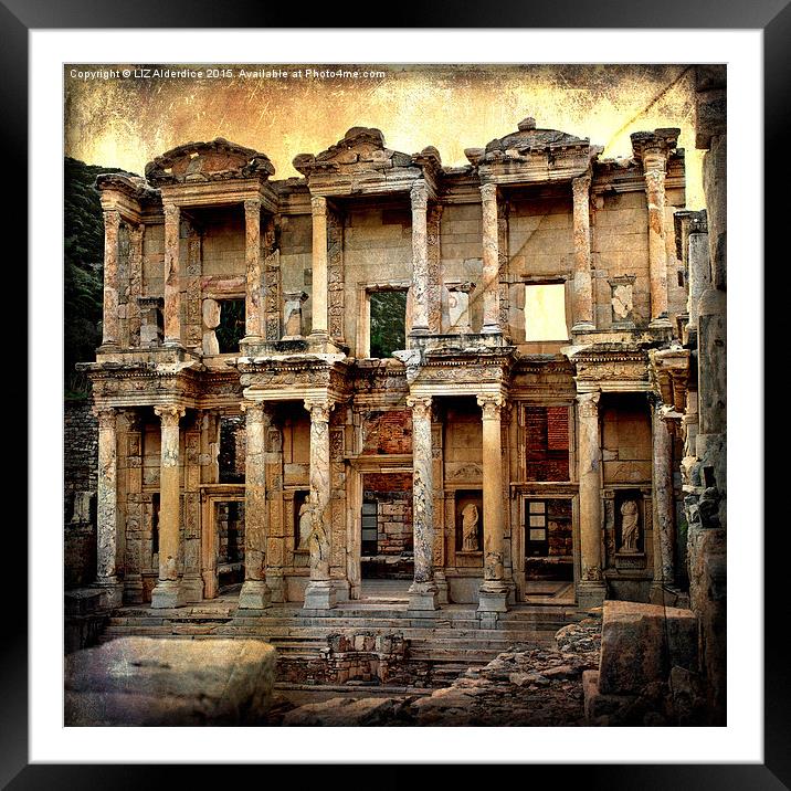  The Library at Ephesus Framed Mounted Print by LIZ Alderdice