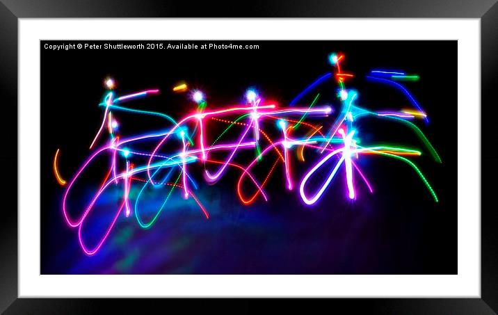 Dancing Light People Framed Mounted Print by Peter Shuttleworth