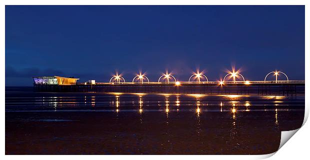 Southport Pier at Night Print by Roger Green
