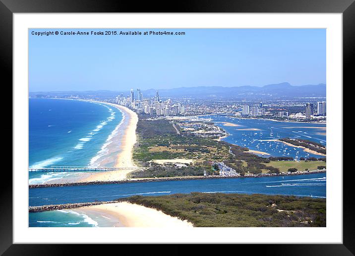The Spit & Surfers Paradise Along the Gold Coast Framed Mounted Print by Carole-Anne Fooks