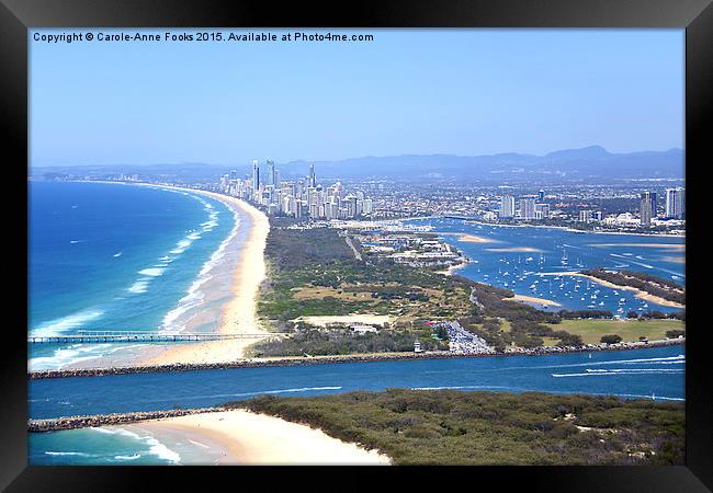 The Spit & Surfers Paradise Along the Gold Coast Framed Print by Carole-Anne Fooks