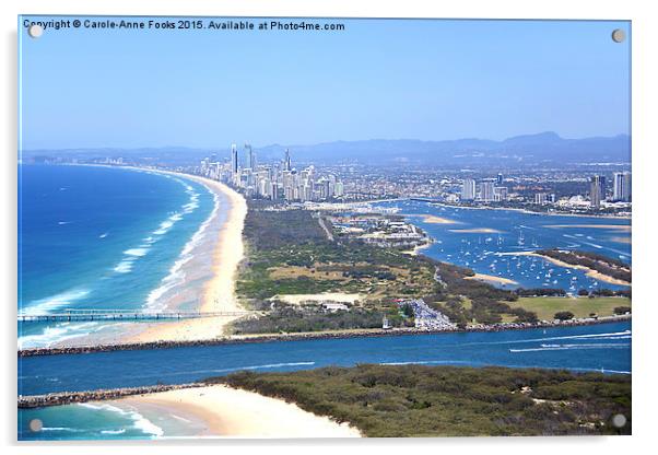 The Spit & Surfers Paradise Along the Gold Coast Acrylic by Carole-Anne Fooks