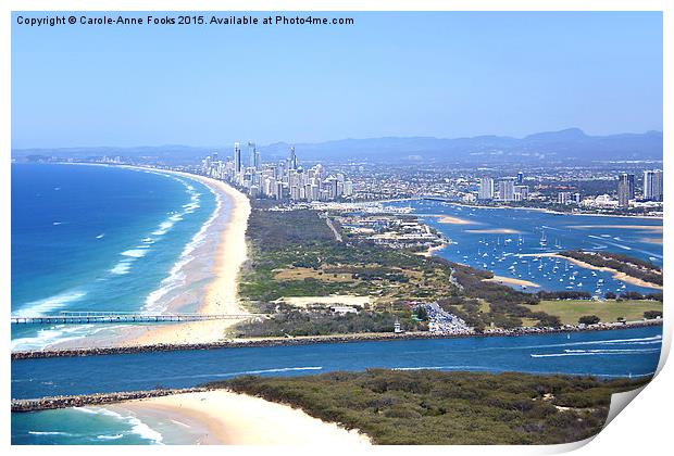 The Spit & Surfers Paradise Along the Gold Coast Print by Carole-Anne Fooks