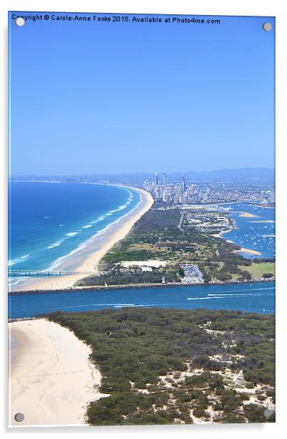  The Spit & Surfers Paradise Along the Gold Coast Acrylic by Carole-Anne Fooks