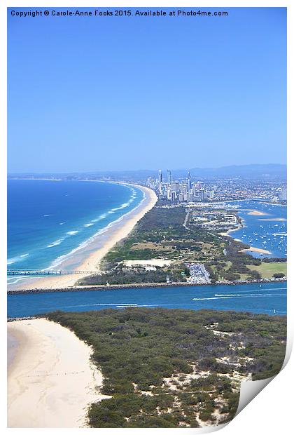  The Spit & Surfers Paradise Along the Gold Coast Print by Carole-Anne Fooks