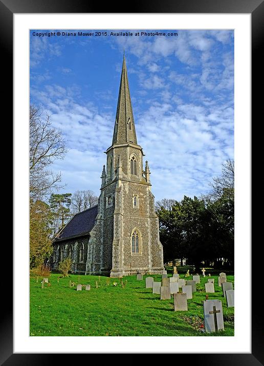 St James Greenstead Green  Framed Mounted Print by Diana Mower