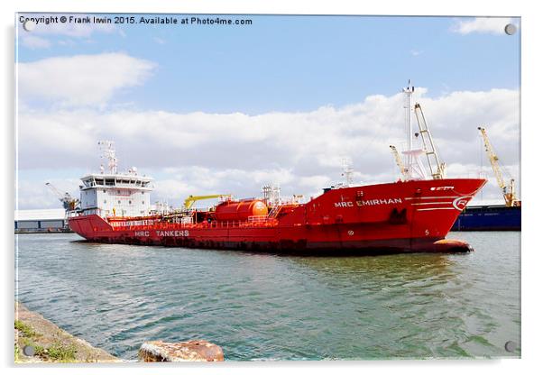  MRC Emirhan, in Birkenhead Docks to unload her ca Acrylic by Frank Irwin