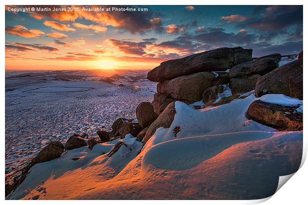 Ice over Higger Tor Print by K7 Photography