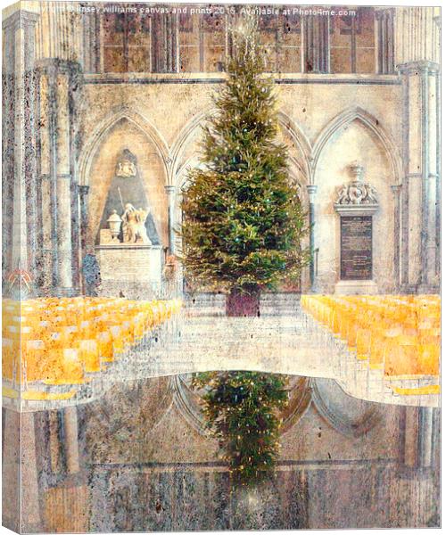 Salisbury Cathedral At Christmas Time Canvas Print by Linsey Williams