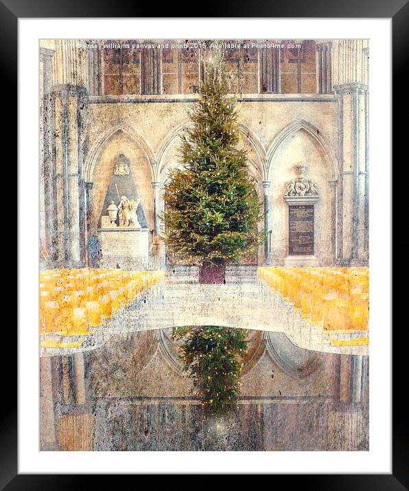 Salisbury Cathedral At Christmas Time Framed Mounted Print by Linsey Williams