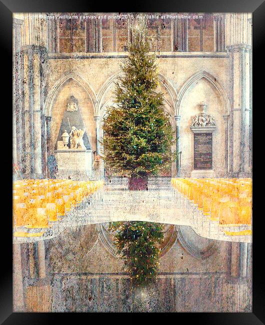Salisbury Cathedral At Christmas Time Framed Print by Linsey Williams