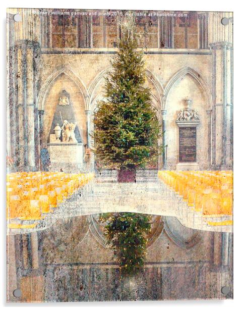 Salisbury Cathedral At Christmas Time Acrylic by Linsey Williams