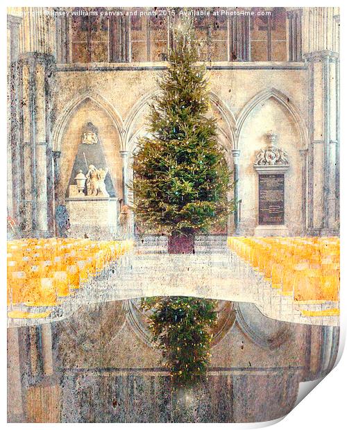 Salisbury Cathedral At Christmas Time Print by Linsey Williams