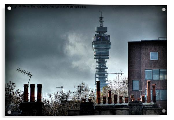  Across the rooftops Acrylic by Steve Thomas