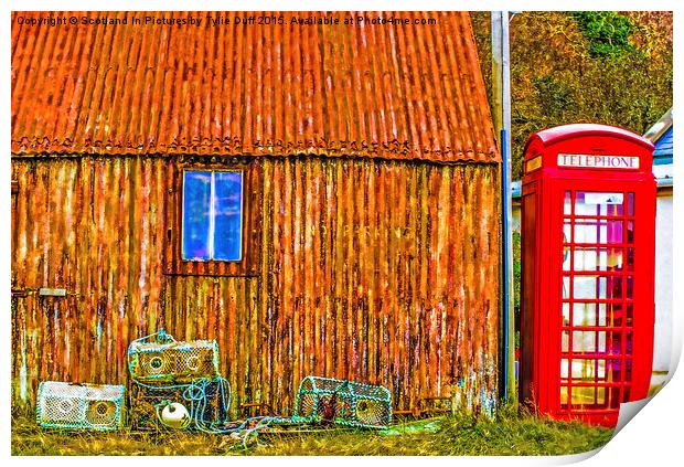  Old Red Phone Box In The Scottish Highlands Print by Tylie Duff Photo Art