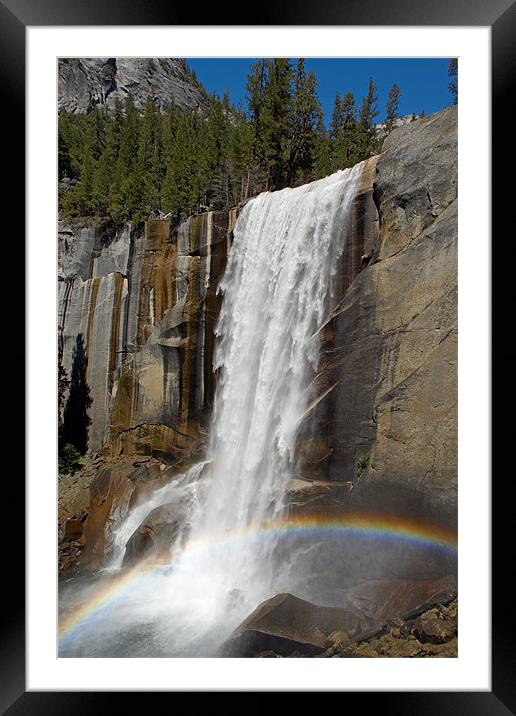 Vernal falls, Yosemite National Park Framed Mounted Print by Sharpimage NET