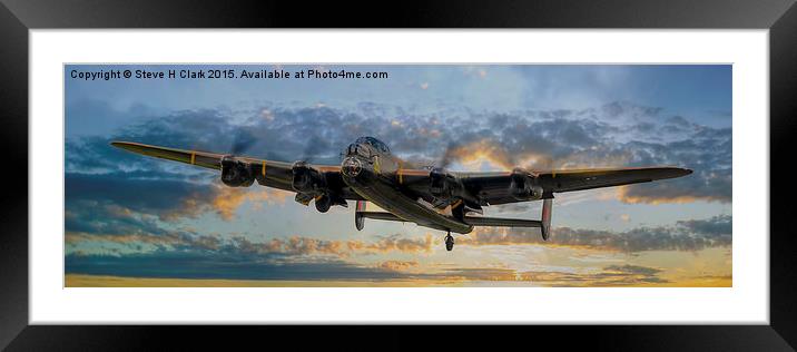  Lancaster Panorama Framed Mounted Print by Steve H Clark