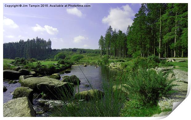 JST3080 East Dart river Print by Jim Tampin