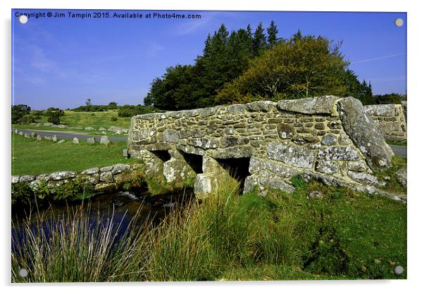 JST3073 Stone bridge, Walla Brook Acrylic by Jim Tampin