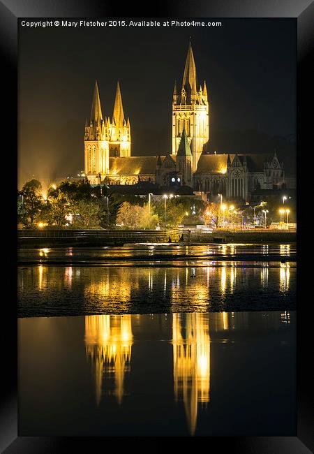  Truro Cathedral at night Framed Print by Mary Fletcher